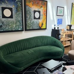 Velvet Green Sofa Couch