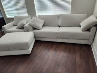 Living Spaces Alicia Sofa + Chair + Ottoman Set