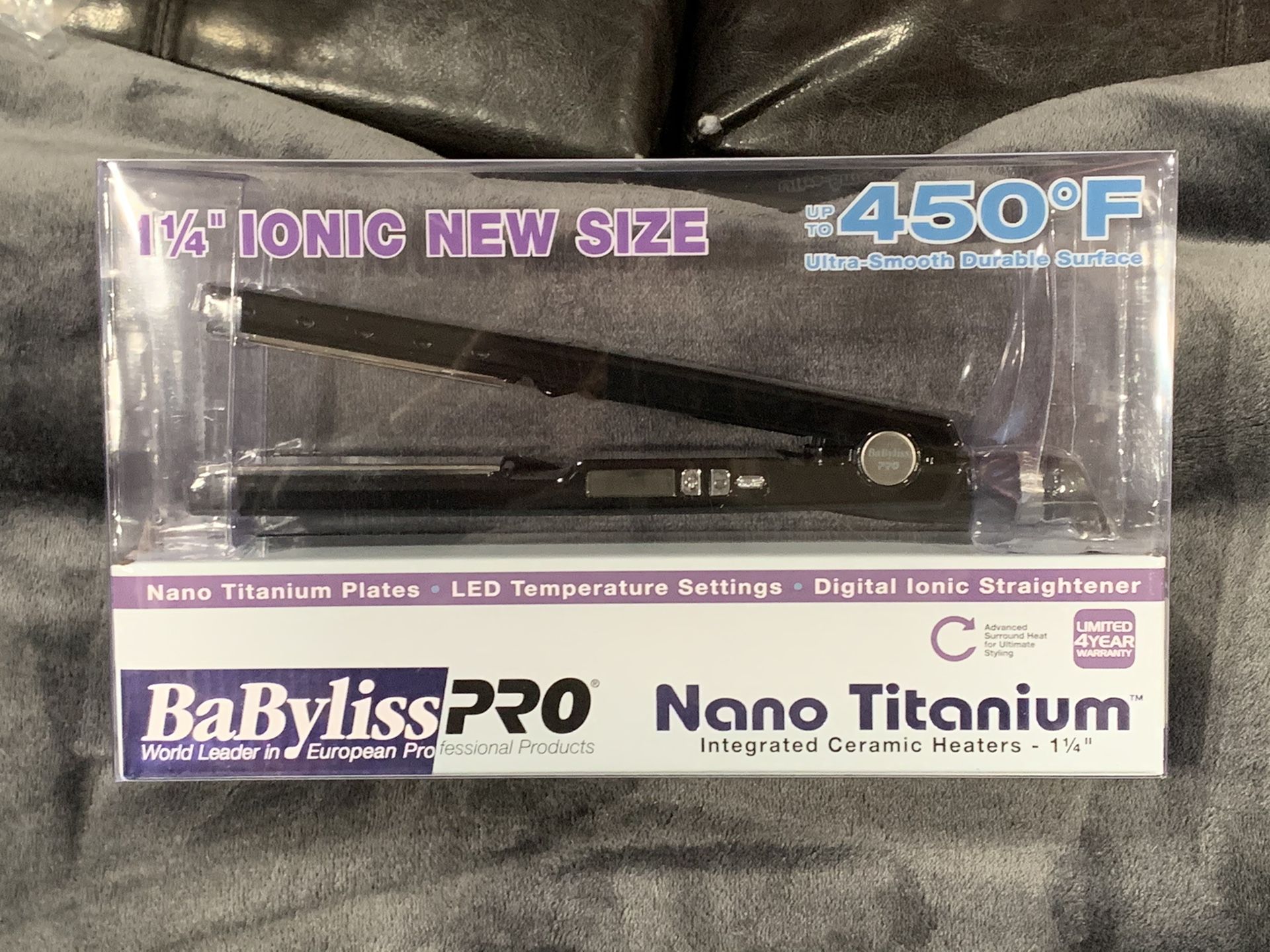 Babyliss pro nano titanium plated 1 1/4 flat New Size iron hair straightener. Condition is New. Shipped with USPS Priority Mail.