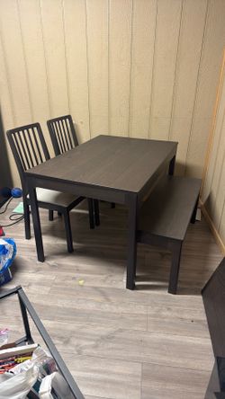 Table w/ 2 chairs and bench. Plus an extender