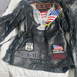 Leather Jacket With Patches 