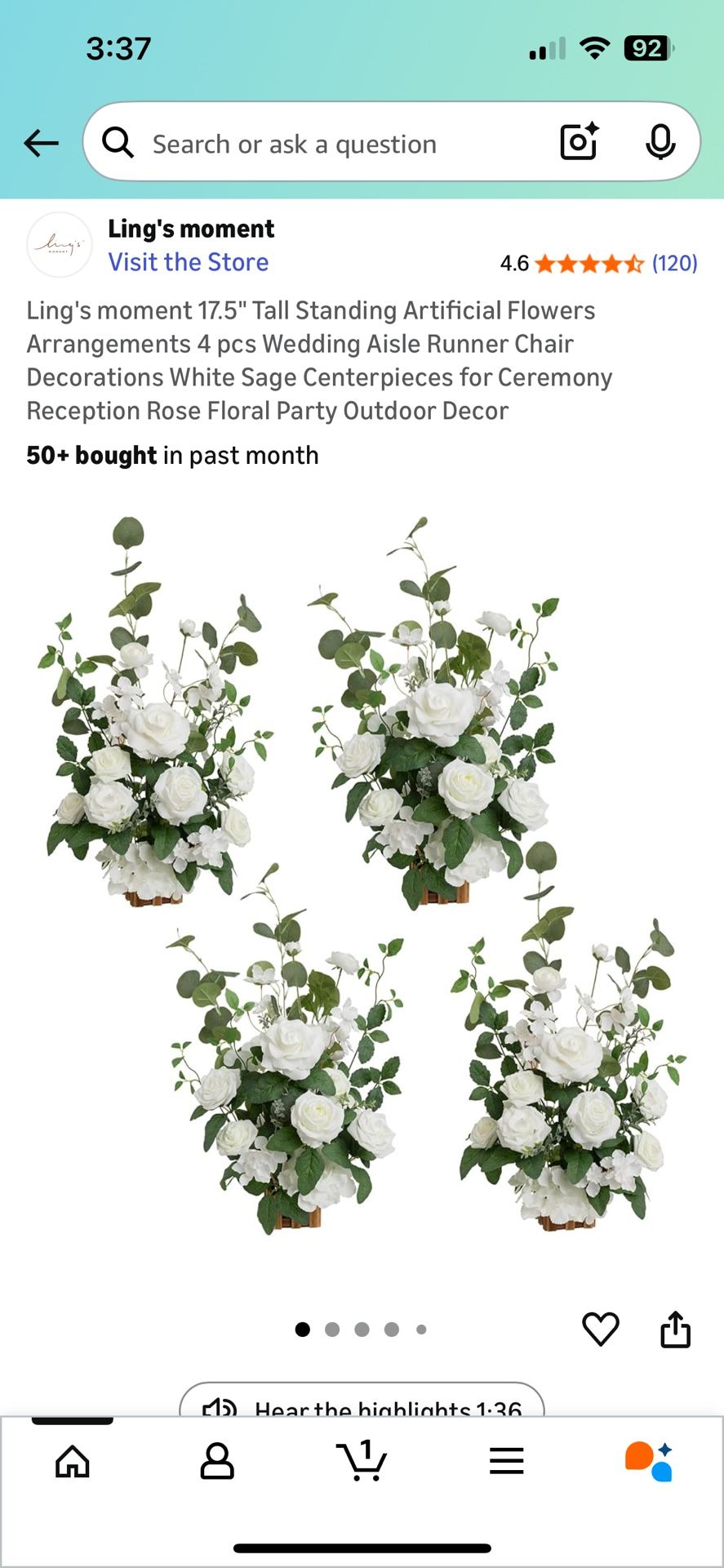 Ling’s Moment Aisle Flowers