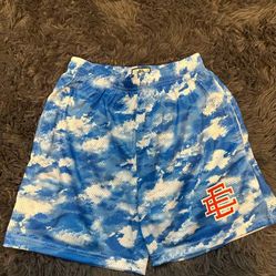 Evisu Blue And White Shorts