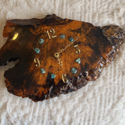 Clock With Turquoise Stones 