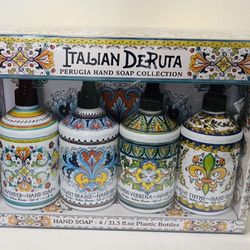 “Brand New” Italian Deruta Perugia Hand Soap Collection 4 pack