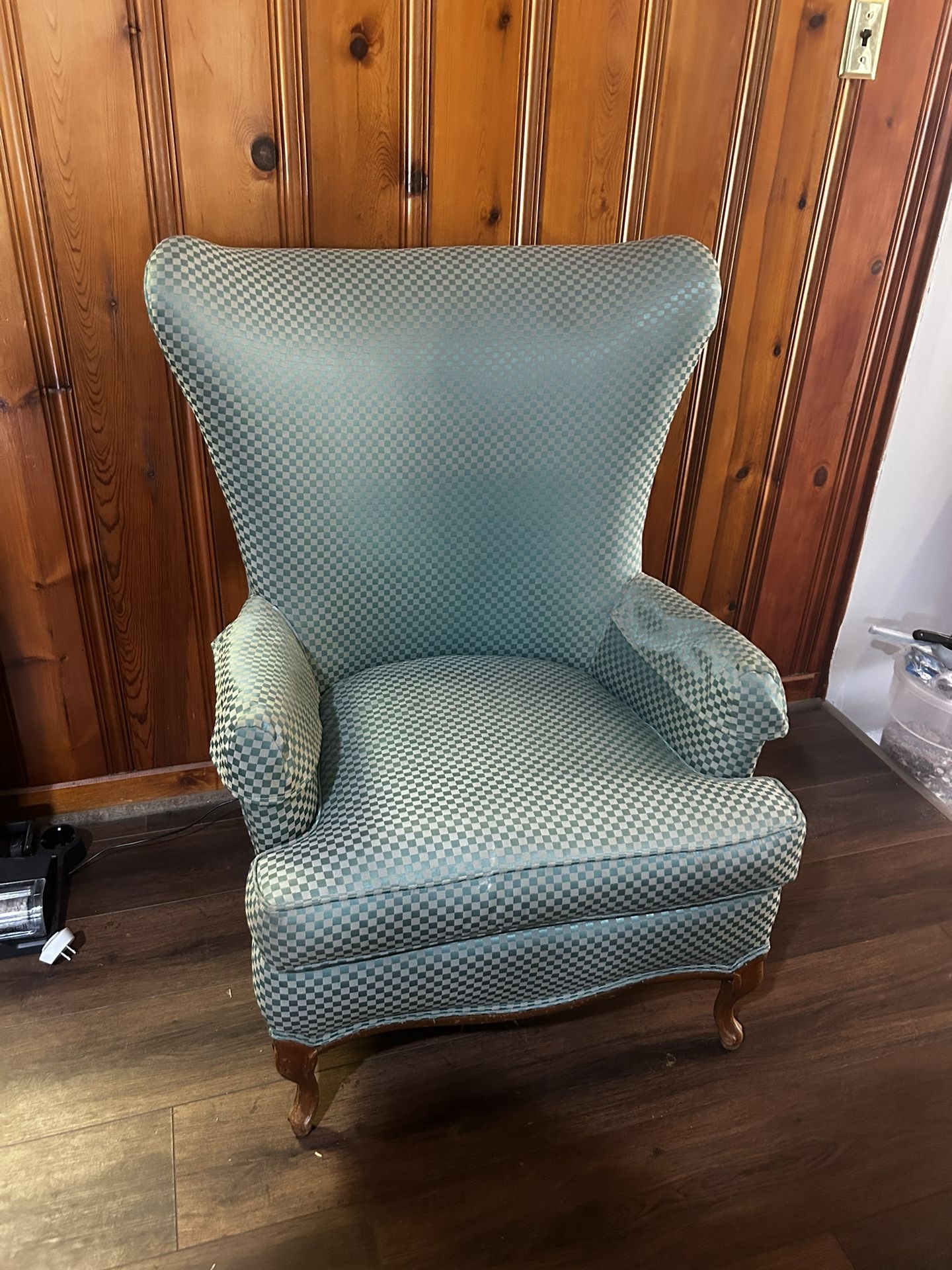 Vintage Green Wingback Chairs