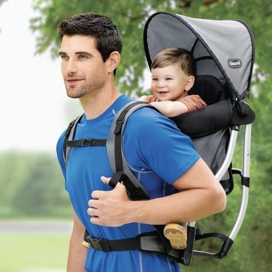 FREE Chicco SmartSupport Aluminum Frame Backpack Carrier, Lightweight Baby Backpack Carrier | Grey