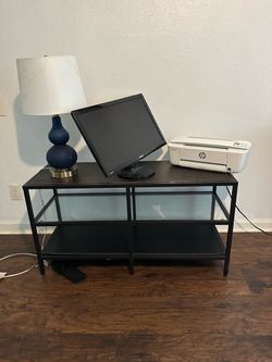 Black Metal Console Table with Shelves