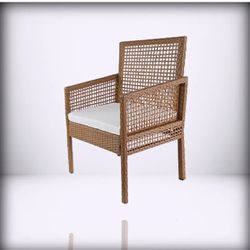 Ravenna Home Wicker Cushioned Enclosed Dining Chair 23.62”x33.64”x22.24” Beige