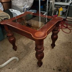 Two Glass End Tables