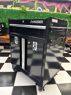 Husky Rolling Tool Cabinet with Power Strip