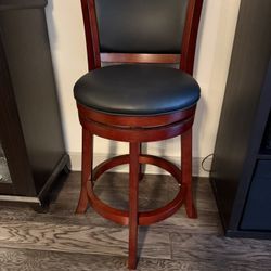 Verona Cherry Finish/Black Seat Swivel High Back Counter Height Stool by iNSPIRE Q Classic