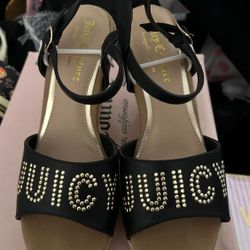 Brand New Juicy Couture Black Wedges 