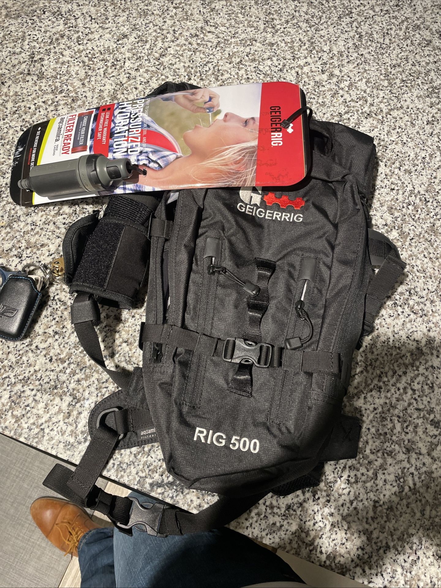 GEIGERRIG Black RIG 500 HYDRATION BACKPACK Hiking Travel Gym Gear Bag NO BLADDER