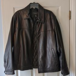 Men's Black Leather Jacket Like New