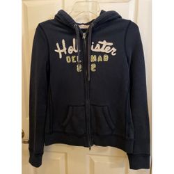Hollister Dark Navy Zipper Hoodie