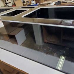 72x24x18 Aquarium With Black Back, Back Center Overflow Flush lids