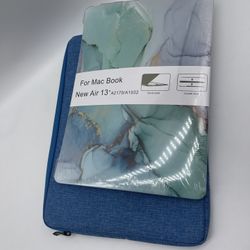 Blue Marble MacBook Hard Shell Case & Sleeve Package New Air 13" For Models A1932 A2179