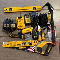 DEWALT.  DRILL BATTERIES CHARGERS SAW 