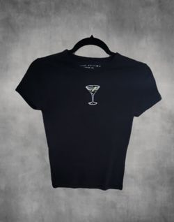 WOMEN'S MARTINI GLASS TSHIRT NWT XS