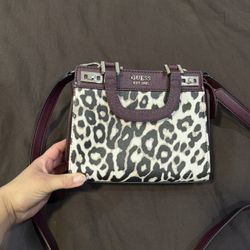 Guess Katey Girlfriend leopard print Satchel Crossbody bag 