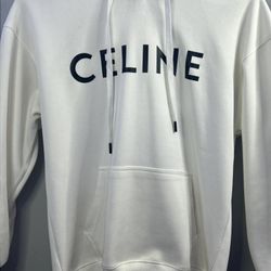 White Celine Small Mens Hoodie