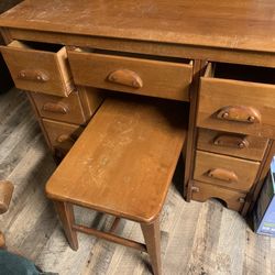 Mid Century Desk/ Vanity Mirror