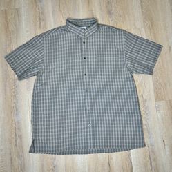 Columbia Sportswear Co Shirt Mens XL Green Classic Fit Button Up Short Sleeve