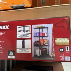 Husky 4-Shelf Metal Heavy-Duty Adjustable Garage Storage Shelving Unit in Black (36 in. W x 72 in. H x 18 in. D)