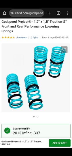 Godspeed Traction-S Lowering Springs Set of 4 with OE Spectrum shock and struts