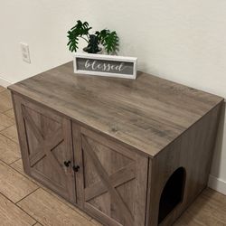 Enclosed Cat Liter Box Cabinet 