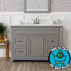 Style Selections Merrill 48-in Light Gray Bathroom Vanity Base Cabinet without Top