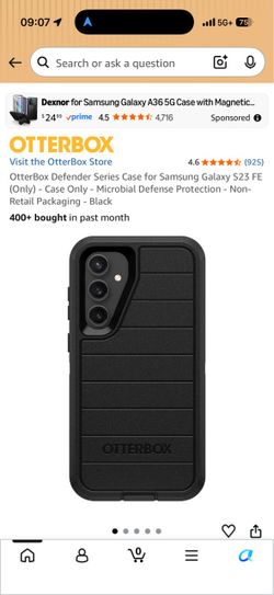 OtterBox Defender Series Case for Samsung Galaxy S23 FE (Only) - Black