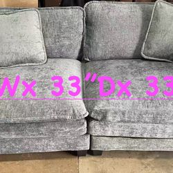 ✌️ Modern Sectional Comfy Upholstered 2-Seat Sofa  with 2 Lumbar Pillow, Deep Seat Modular Couch for Living Room, Apartment, Office, Studio, Blue