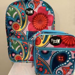 French Bull 16" Multi Colored Bella Set of Backpack and lunch bag