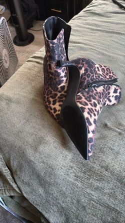 Kitty Heel, Leopard Print Booties