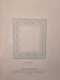 Towle Silversmiths Floral Picture frame - new