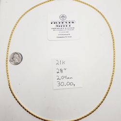 21k gold 28" custom link chain