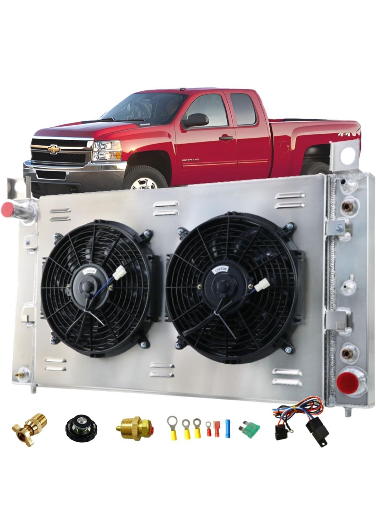 ReadyCool 3 Row Aluminum Radiator for 1(contact info removed) Chevy Silverado GMC Sierra