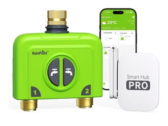 RAINPOINT WiFi Garden Hose Water Timer, 2-Zone WiFi Sprinkler Controller, Smart Hose Timer Valve, Automatic Drip Irrigation/Delay System