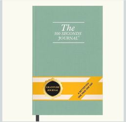 Gratitude Journal for Women & Men – 300 Seconds Journal with Prompts for Mindfulness, Self Care & Positive Thinking, Daily Reflection, Light Green Lin