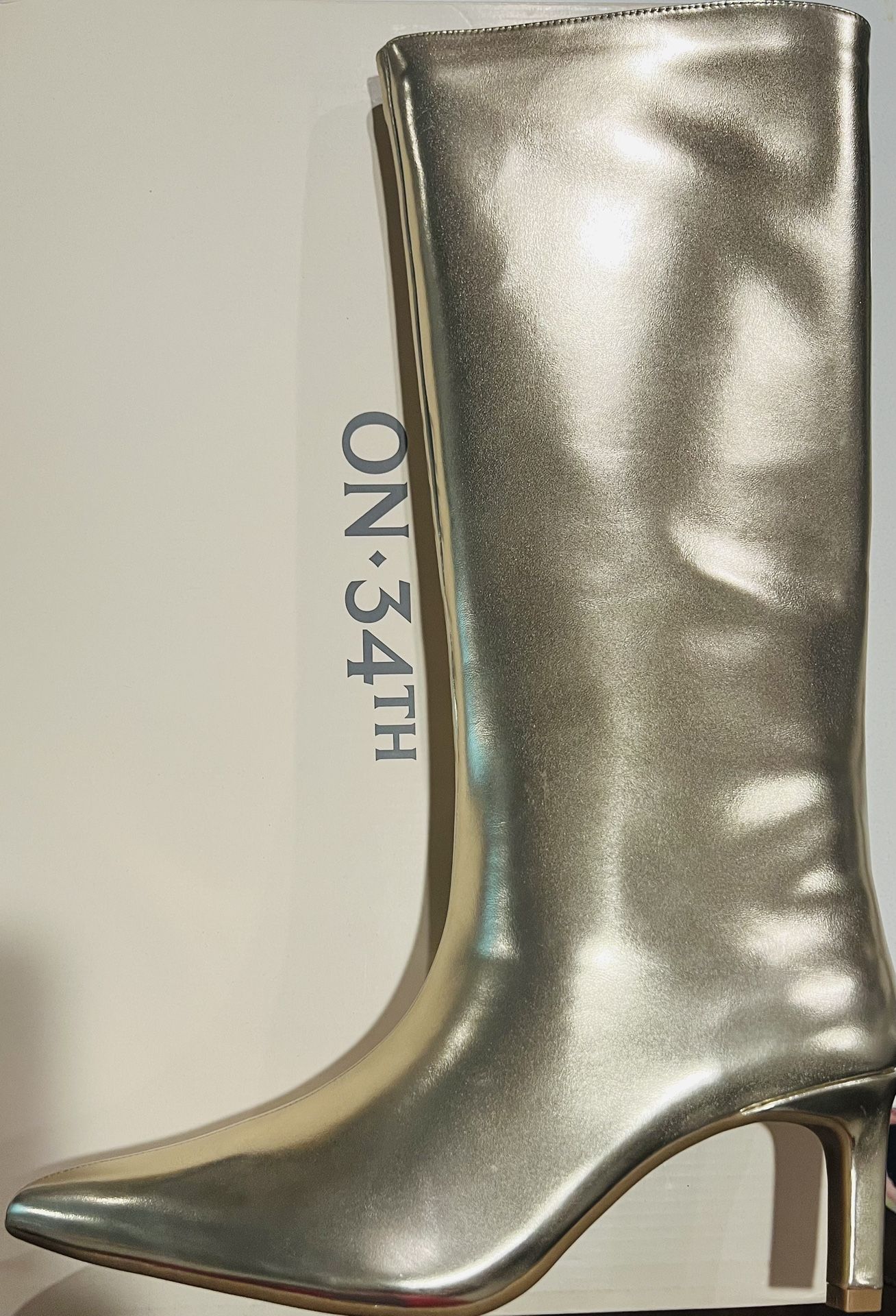 Gold knee-High Boots