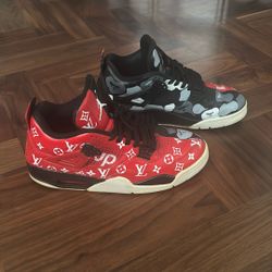 Air Jordan 4 - Custom Bape x LV Supreme