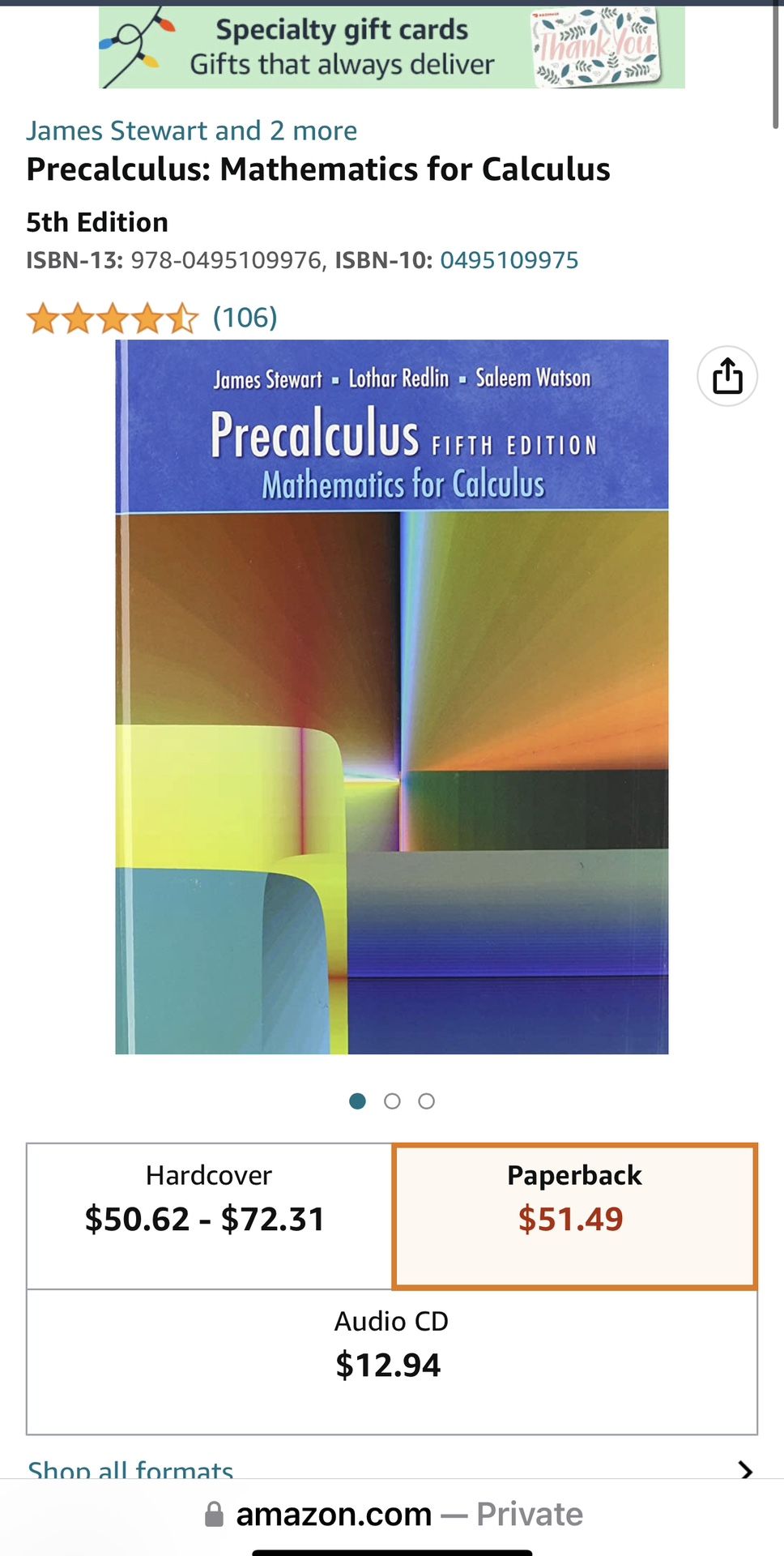 Precalculus 5th Edition Textbook