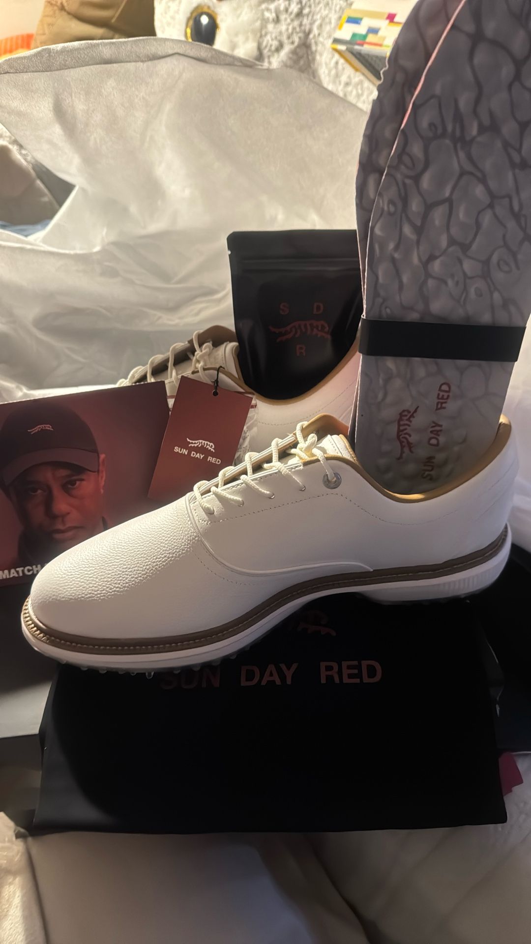 Golf Shoes, Tiger Woods, Sun Day Red New