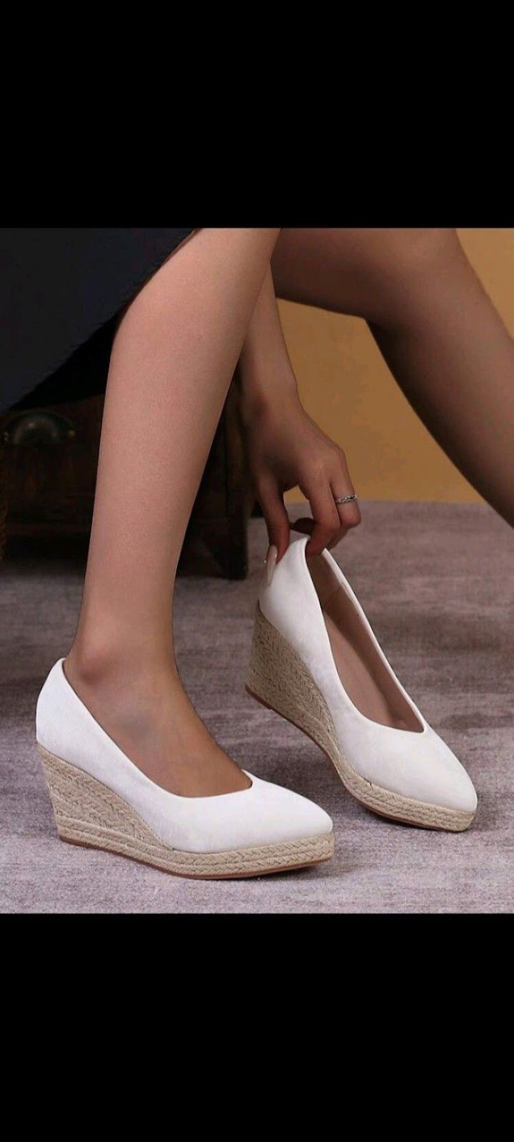 In Like New Condition Off-white Color Wedge Shoes Size 11 Elegant And Stylish $10