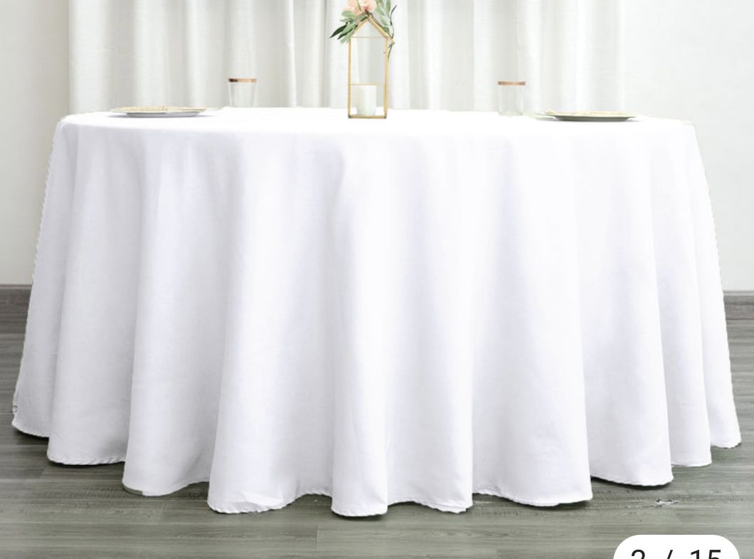 10 White 108" Round Tablecloth