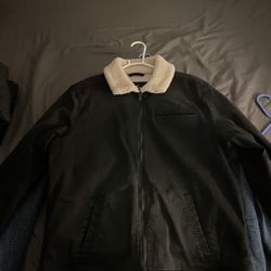 Holister Sherpa Faded Black Jacket