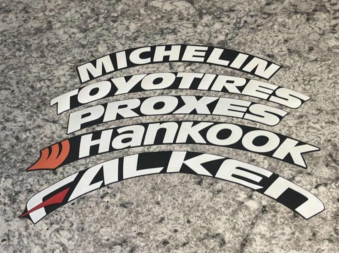 Tire Letter Rubber Strips Decals for a Permanent Application