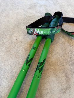 Green “Grip Stick” ski poles by Line, 41” / 104cm, lightly used